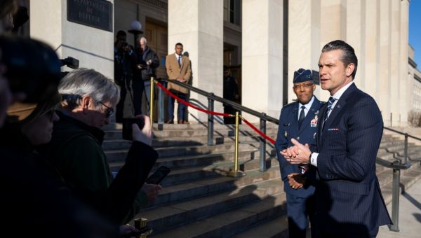Hegseth Arrives at Pentagon, Says Warfighters Are 'Ready to Go'