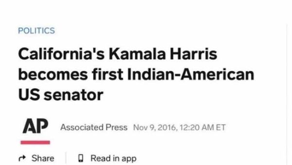 Here’s Kamala Harris Confirming Definitively That She’s Indian (or Identifies That Way)