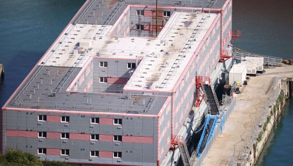 Migrant barge plans under threat as ‘only two people’ on-board ‘floating prison’