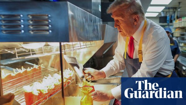 Donald Trump makes fries during staged campaign event at McDonald’s – video