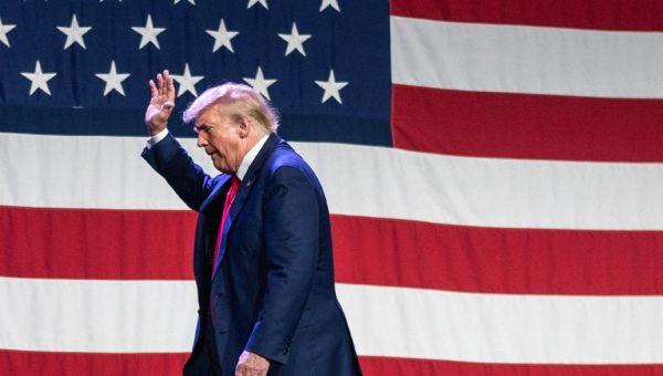 Social media reacts after Trump takes stage in Iowa to song lyrics about ‘going to prison’