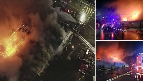 Russian police arrest a man who caused fire at a bar killing 15 people