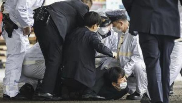 Explosive thrown at Japan prime minister; 1 hurt