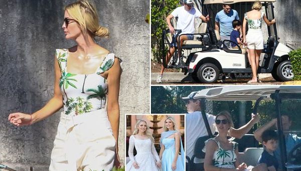 Ivanka Trump and family seen at Mar a Lago after Tiffany’s wedding