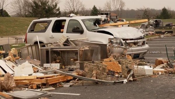 Strong storms and tornadoes leave at least 3 dead and destroy buildings in Indiana and Ohio