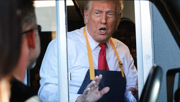 Trump took orders and cooked fries at a McDonald’s in Pennsylvania, attempting to cast doubt on Harris’ earlier employment at the chain