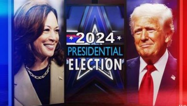 Harris and Trump camps project confidence as results for historic election trickle in