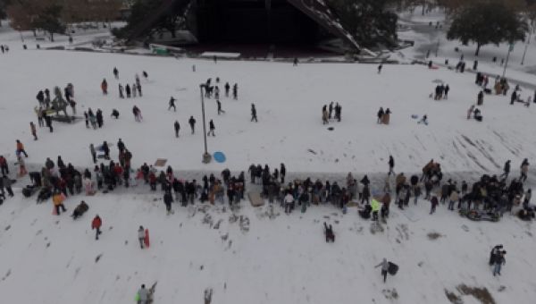While some Texas A&M students were looking forward to a snow day, the snow on-campus was just enough for what some students called the world’s smallest snowmen and “ice-ball” fights.