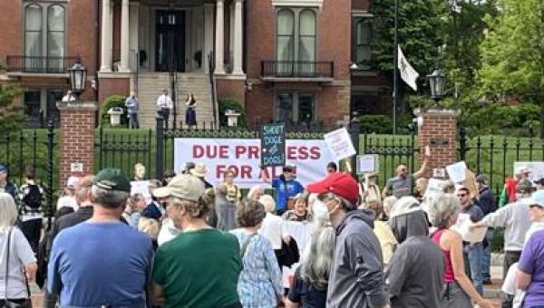 Protesters’ message to Noem in Springfield: ‘Your hatred is not welcome here’