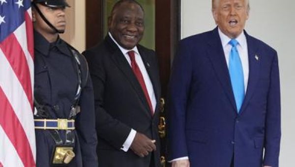 Trump confronts South African leader with baseless claims of the targeted killing of white farmers