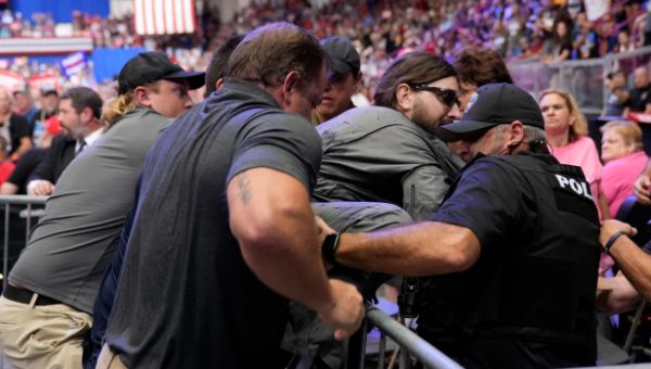 Cops tase man who stormed press area at Donald Trump’s rally in Pennsylvania