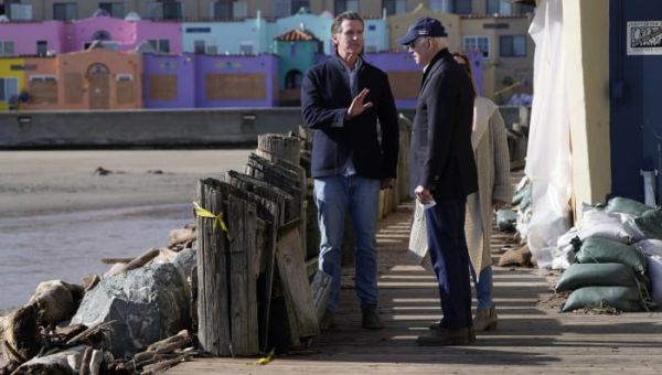 WATCH LIVE: Pres. Biden tours beach town damaged by massive California storms