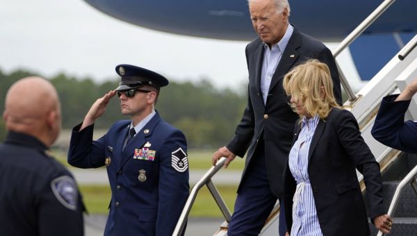 Biden arrives in Florida to get aerial look at Hurricane Idalia damage