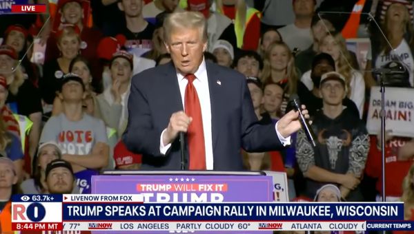 Trump appears to emulate ‘sex act’ on microphone after he melts down over technical difficulties