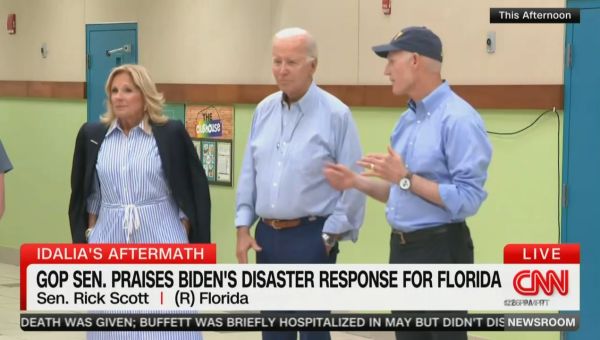 VIDEO: Rick Scott Praises Biden While DeSantis is Absent