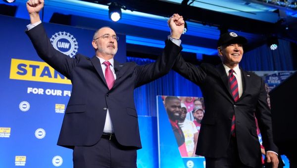 United Auto Workers union endorses President Biden over ‘scab’ Donald Trump