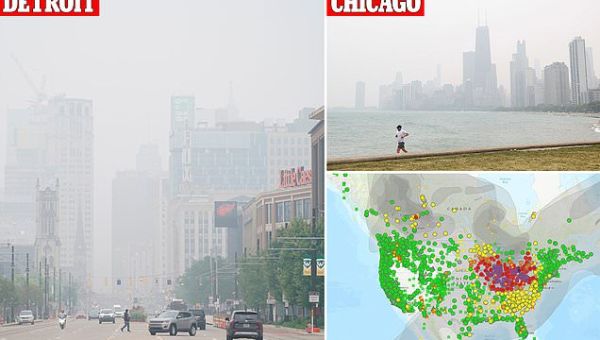 Millions of Americans under air warnings as wildfires burn in Canada