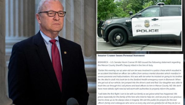 Sen. Kevin Cramer’s son charged in car chase that killed sheriff’s…