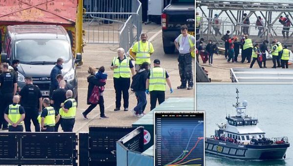 More migrants including women and small children arrive in Dover