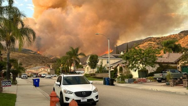 Line Fire near Highland explodes past 20,000 acres Sunday night, 0% containment