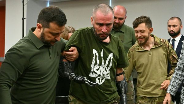 President Zelensky visited wounded Ukrainian soldiers in New York