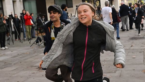 Greta Thunberg in court today after London climate change protest