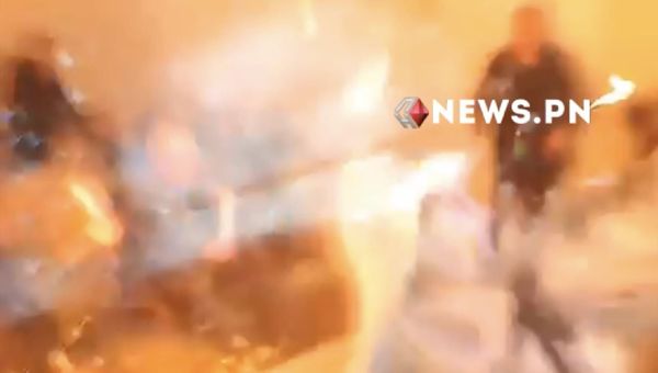 Moment Ukrainian politician lets off three GRENADES during meeting