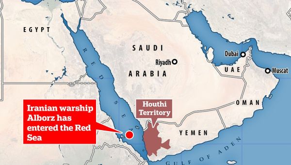 Iranian warship ‘enters Red Sea’ amid soaring tensions