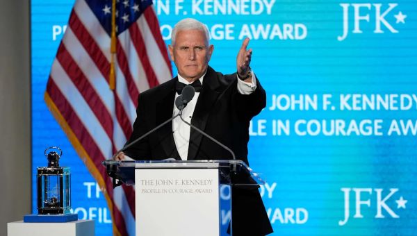 Pence defends US Constitution as he collects award for January 6 actions