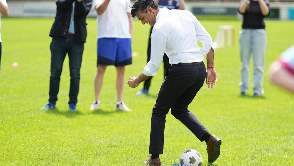 Not sure Southgate will be in touch! PM takes part in football drills