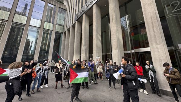 Hundreds of pro-Palestinian protesters converge on NYC to disrupt Christmas