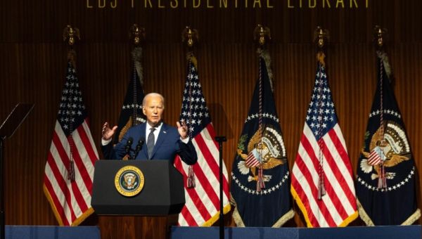 In Austin to commemorate Civil Rights Act, Biden calls for sweeping Supreme Court changes