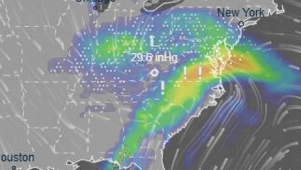 Map reveals the path of Winter Storm Blair