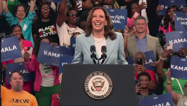 Kamala Harris holds first rally in Atlanta as Democratic presumptive nominee