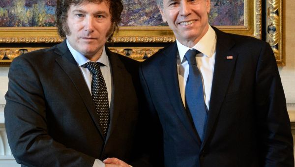 Argentina’s Milei meets Blinken before heading to pro-Trump event