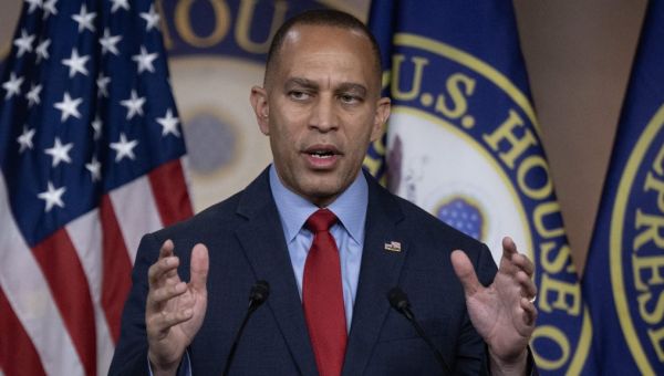 Watch: Rep. Hakeem Jeffries slams George Santos' measure to expel Rep. Jamaal Bowman