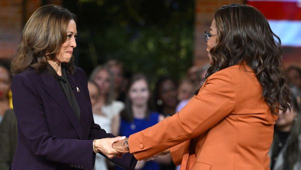 Oprah Campaigns for Kamala Harris in a Pumpkin Spice Power Suit