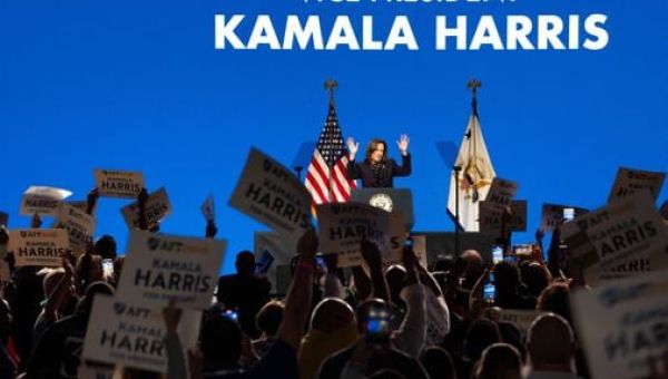 Harris tells teachers union she's ready to fight for country's future -- 'bring it on' - The Boston Globe
