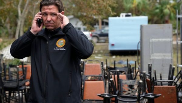 DeSantis speaks in town hit by Hurricane Idalia day after president’s Florida visit