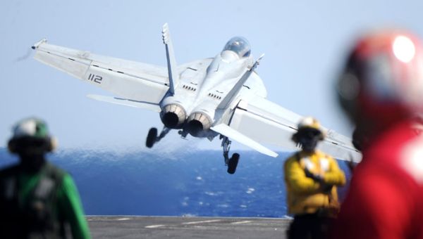 Jet landing on USS Truman goes overboard, forcing pilots to eject