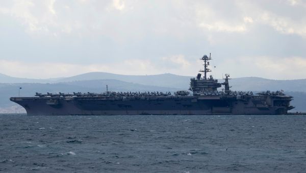 Fighter jet landing on USS Harry S. Truman aircraft carrier goes overboard, pilots eject