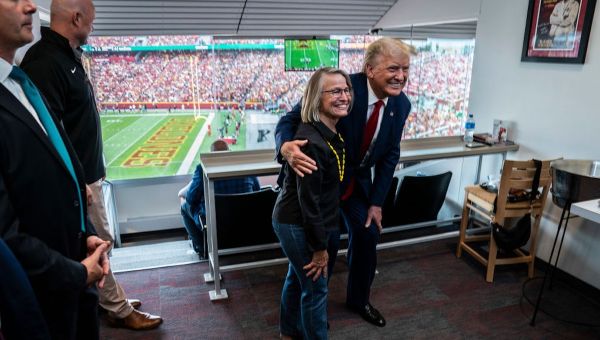 Trump Met By Large Crowd, Chants Of ‘U-S-A’ In Visit To Iowa-Iowa State Game