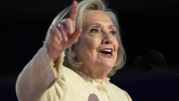 Hillary Clinton hands the baton to Kamala Harris