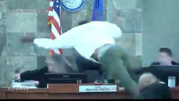 WATCH: Las Vegas Defendant Leaps Over Bench to Attack Judge During Sentencing