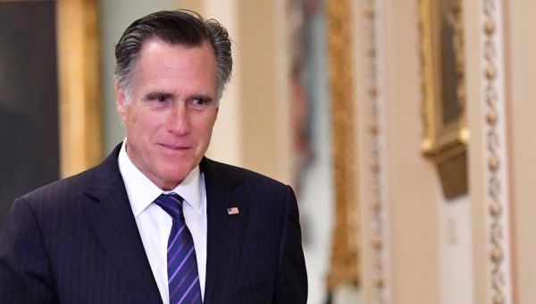 WATCH: Romney raises eyebrows over ‘tense’ exchange of words with Rep. Santos