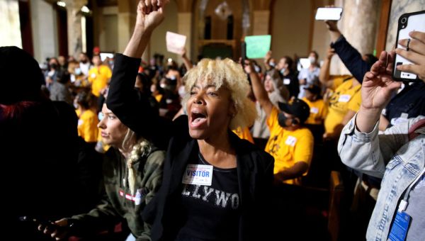 Outrage erupts at Los Angeles City Council meeting over racist remarks