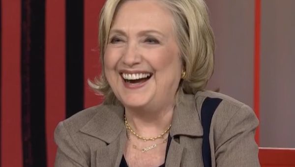 Hillary Clinton Laughs During Reaction to Trump indictment