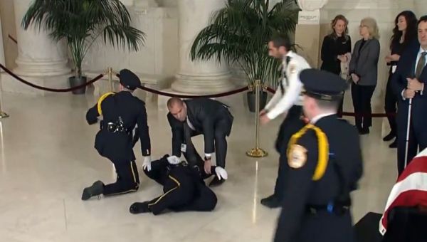 Honor Guard Collapses to Ground in Front of Justice Sandra Day O'Connor's Casket