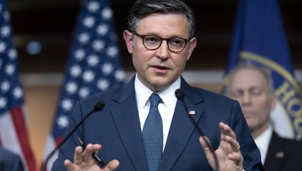 Johnson pushes bill to fund government  —  and Key Bridge rebuild