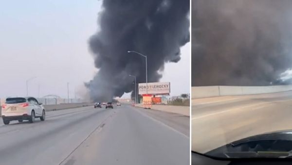 Video captures dip in road moments before Philadelphia I-95 collapse